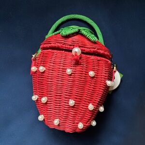 Kate Spade X Target Strawberry Pearl Embellished Basket Bag NWT